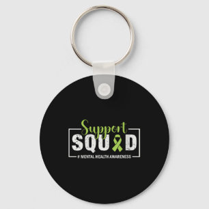 Womens Support Squad Mental Health Awareness Green Keychain