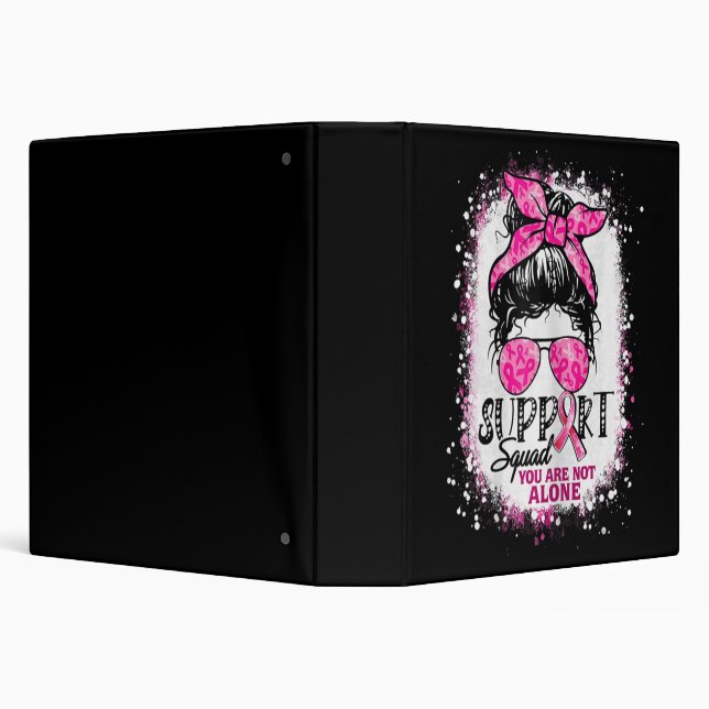 Womens Support Squad Messy Bun Pink Warrior Breast Binder (Background)