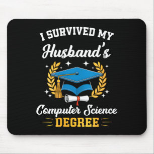 Womens survived husband's computer science degree mouse pad