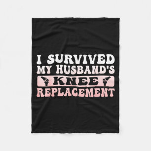 Womens survived husband's knee replacement cool fleece blanket