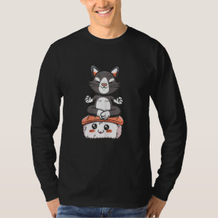 Womens Sushi Cat Yoga Nigiri Asian Food Japanese C T-Shirt
