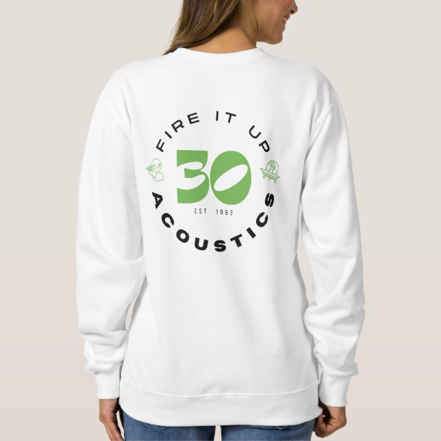 Womens sweatshirt - Alien fireitup + 30th Seal (Back)