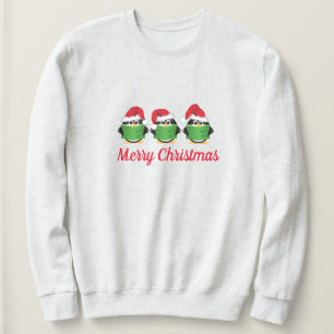 Women's Sweatshirt Holiday Penguin Carolers