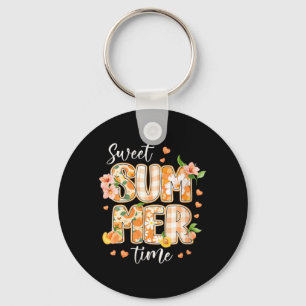 Womens Sweet Summer Time Cute Peach Fruit Summer Keychain