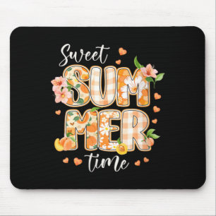 Womens Sweet Summer Time Cute Peach Fruit Summer Mouse Pad