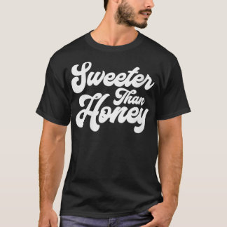 Womens Sweeter Than Honey Cute Vintage Top VNeck 