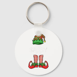 Womens Sy Elf Christmas Family Matching Group V Keychain