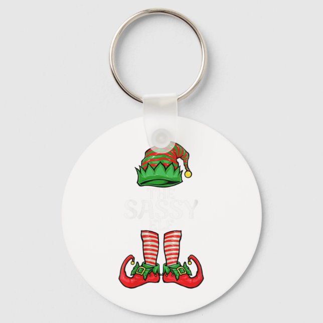 Womens Sy Elf Christmas Family Matching Group V  Keychain (Front)