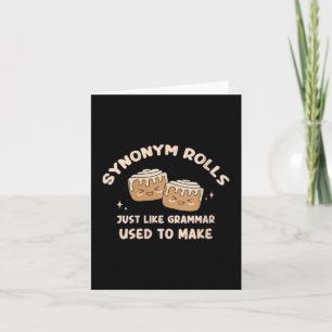 Womens Synonym Rolls Joke Cinnamon Rolls Grammar P Card
