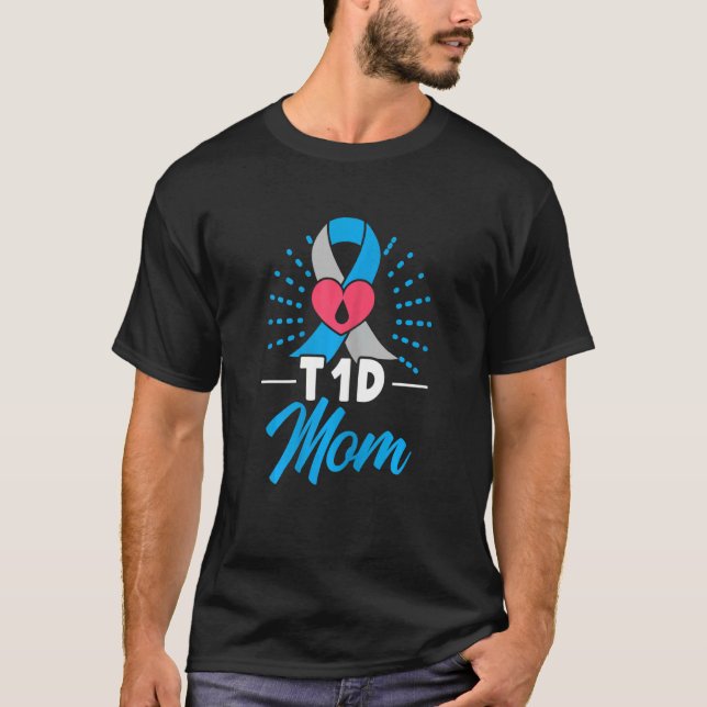 Womens T1d Mom Diabetes Warrior Diabetes Awareness T-Shirt (Front)