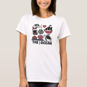Women's T-Shirt  I LOVE THE OCEAN