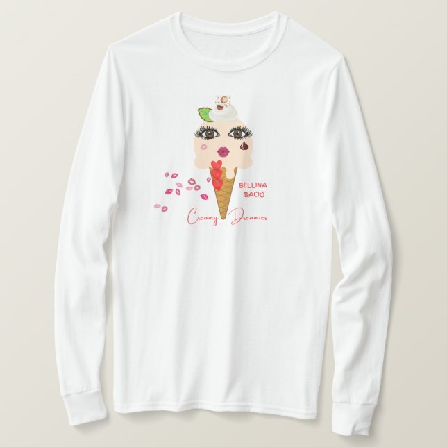 Womens t-shirt Long sleeve Bellina Bacio  (Design Front)