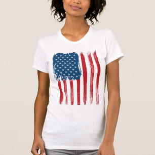Women's T-Shirt-Patriotic Flag T-Shirt