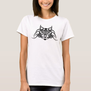 Womens T-shirt With Tribal Cat