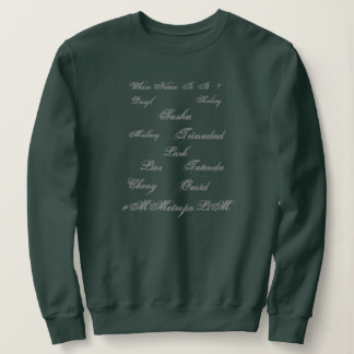 Womens T-shirt with Unisex names on Front, Sweatshirt
