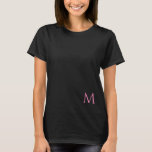 Women's T-Shirts Monogram Modern Elegant Black<br><div class="desc">Women's T-Shirts Monogram Modern Elegant Black Trendy Template Personalize Basic T-Shirt.</div>