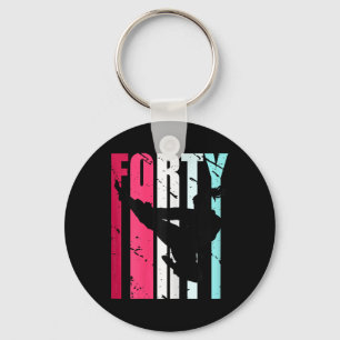 Womens Taekwondo 40th Birthday Martial Arts Karate Keychain