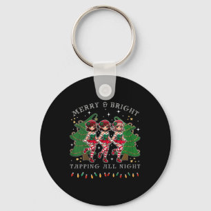 Womens Tap Dance And Be Merry Christmas Elf Dancin Keychain