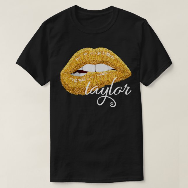 Womens Taylor Golden Lips Special Fan Lover  Man w T-Shirt (Design Front)