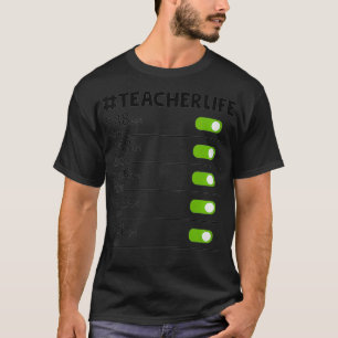 Womens #Teacherlife funny alarm teacher VNeck T-Shirt