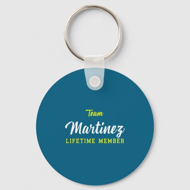 Womens Team Martinez Lifetime Member Surname Birth Keychain (Front)