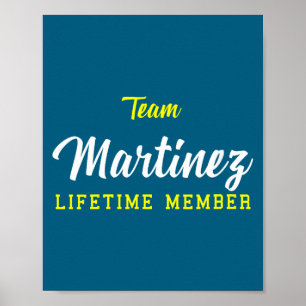 Womens Team Martinez Lifetime Member Surname Birth Poster