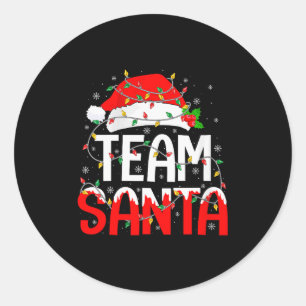 Womens Team Santa Christmas Pajamas Matching Famil Classic Round Sticker