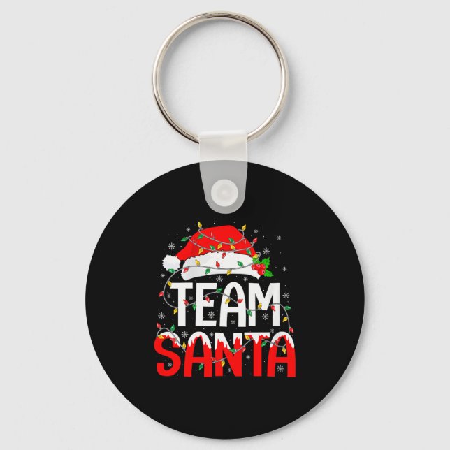 Womens Team Santa Christmas Pajamas Matching Famil Keychain (Front)