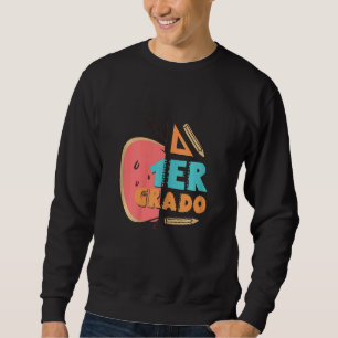 Womens Team Spanish Teacher Primer Grado Cute Maes Sweatshirt
