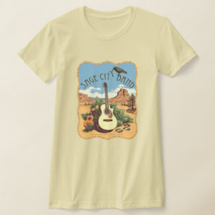 Women's tee featuring a Sage City band design.
