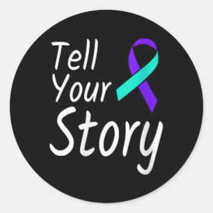 Womens Tell Your Story Suicide Prevention Ribbon A Classic Round Sticker