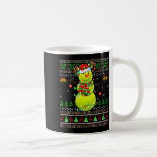 Womens Tennis Ball Snowman Ugly Christmas Sweaters Coffee Mug