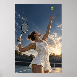 Women's Tennis Serve Wall Art – Golden Hour Tennis