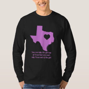 Womens Texas Pride Girl State Map Heart Pride Cu T-Shirt