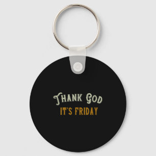 Womens Thank God Its Friday - Vintage Day Of The W Keychain