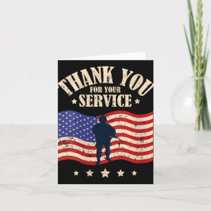 Womens Thank You For Your Service, Veteran V-neck  Card