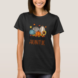 Womens Thankful Grateful Blessed Auntie Pumpkins F T-Shirt