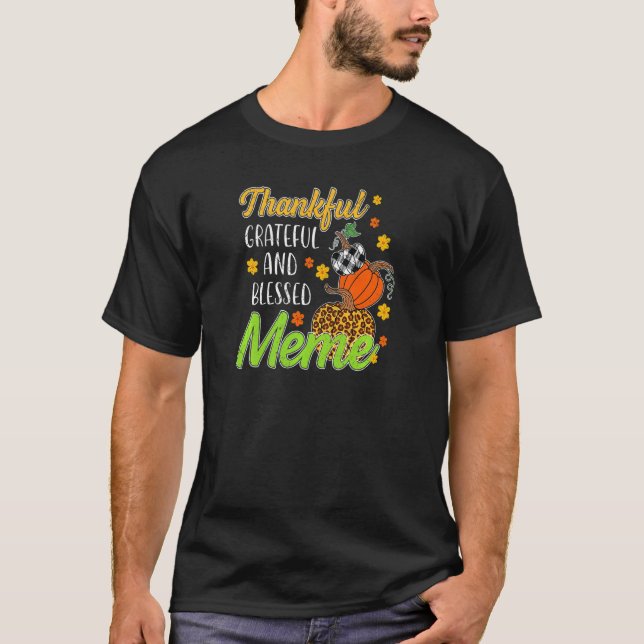 Womens Thankful Grateful Blessed Meme Autumn Fall  T-Shirt (Front)