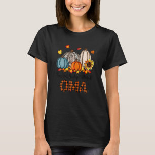 Womens Thankful Grateful Blessed Oma Pumpkins Fall T-Shirt