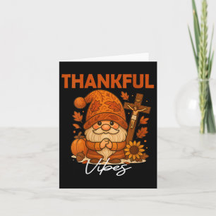 Womens Thankful Vibes Fall Autumn Christian Thanks Card