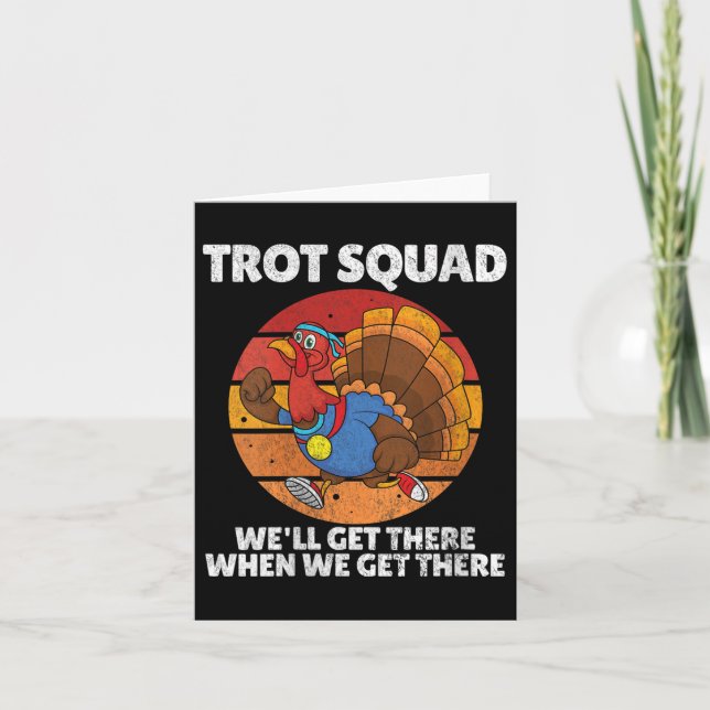 Womens Thanksgiving Running Turkey Trot Squad, Tro Card (Front)