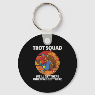 Womens Thanksgiving Running Turkey Trot Squad, Tro Keychain