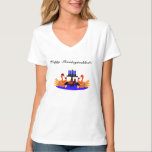 Women's Thanksgivukkah Funny Turkey Wine Tshirt<br><div class="desc">An original Thanksgivukkah Holiday Tshirt illustration by C.a.Teresa featuring two wine toasting turkeys at t a dinner table with a menorah and Star of David! This funny tshirt design is not only great attire for a home party celebration, but can also be a festive accessory for restaurant employees catering to...</div>
