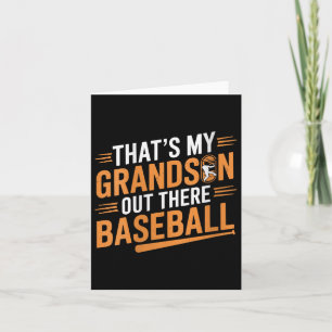 Womens Thats My Grandson Out Baseball Grandma Moth Card