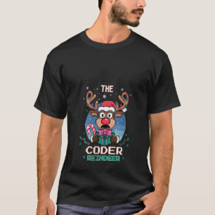 Womens The Coder Reindeer Christmas Matching Famil T-Shirt
