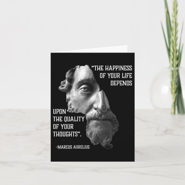 Womens The Happiness Of Your Life Marcus Aurelius  Card (Front)