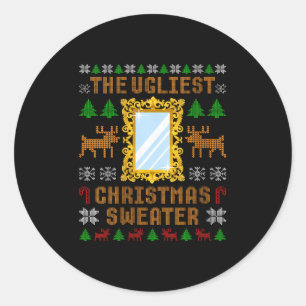Womens The Ugliest Christmas Sweater With An Image Classic Round Sticker