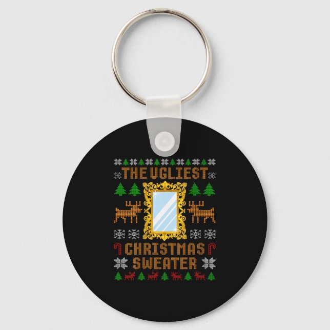 Womens The Ugliest Christmas Sweater With An Image Keychain (Front)