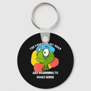 Womens The Voices In Head Funny Humour Quote Keychain