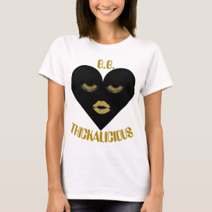 Womens Thickalicious BL Heart White T-shirt